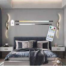 1pc USB Rechargeable LED Wall Light, Dimmable With Remote Control, 5V2A 4000mAh, 60/80cm LED Light Bar, Black Aluminum & Iron Material, Easy Installation, Suitable For Bedroom, Living Room, Hallway, Staircase, Dining Room And More - Rechargeable Remote Control - View 4