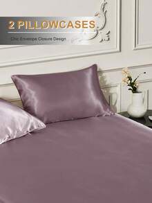 1pc Satin Pillowcase, Silk-Like For Hair & Skin Health - Luxurious Plush Smooth, Breathable Wrinkle-Free, Enhances Sleep - The Perfect Family Gift, Autumn Decor, Room Decor, Back To School, School Supplies - Hot Pink - View 2