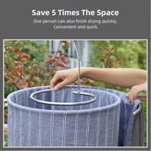 1 Pc Foldable Spiral Clothes Drying Rack, Bedsheet/Blanket Hanger, Creative Circular Clothesline Rack