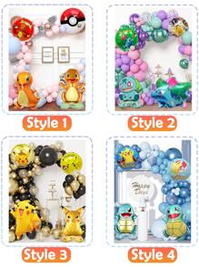 pokemon Pokemon Pikachu Arch Balloon Theme Set, Birthday Theme Balloon Set, Party Event Decoration, Wedding Birthday Decoration, Wedding Ceremony Decoration, Balloon Chain, Party Supplies, Party Balloons Christmas, Halloween, Festival Supplies, Festival Decorations, Thanksgiving, Back-To-School Season, Autumn And Winter
