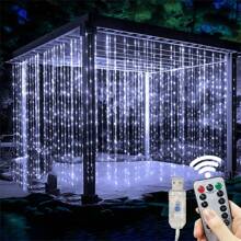 Luzes de fundo para decoração de Natal, luzes LED suspensas para ambientes internos, fonte de alimentação USB, luzes de cortina para quarto, 8 modos de iluminação, crie uma atmosfera festiva