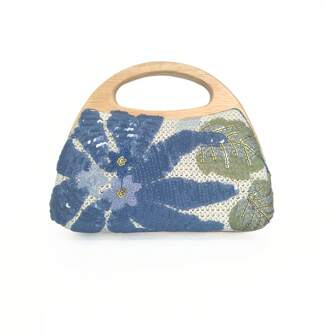 New Two-Tone Beaded Embroidered Straw Box Clutch Bag For Women