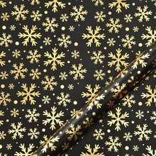 1 Rolle 5m/10m Weihnachtsgeschenkpapier mit Foliendesign, Retro Schwarz & Gold Rentier, Schneeflocke, Weihnachtsbaum