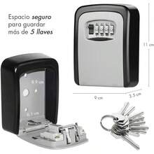 Raganet, Caja Fuerte De Almacenamiento De Llaves Montada En La Pared, Cerradura con Código de 4 Dígitos, Fácil de usar e Instalar (Negro) NV4V - Plateado - Ver 4