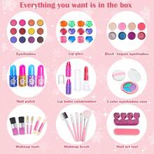 Đồ chơi trang điểm có thể giặt được cho trẻ em - Bộ trang điểm cho bé gái, bộ trang điểm thật, bộ trang điểm cho bé gái nhỏ, phụ kiện màu sắc và vị trí ngẫu nhiên. - Nhiều màu - Xem 5