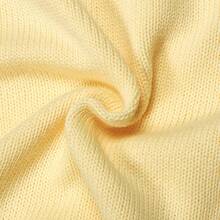 Blostirno Women's Sweater Vest JK Uniform Kint Vests Solid Classic Sleeveless Pullover Sweaters Tops - 黃色 - 查看 4