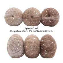 50g Set di 3 palle di filato morbido e appiccicoso con motivi a pois e fiocchi di neve sfumati, adatto per realizzare all'uncinetto vestiti, sciarpe, maglioni