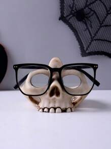 1pc Resin Creative Skull Design Jewelry Organizer, Glasses Holder, Suitable For Home, Holiday, Bedroom, Office Decor, Best Holiday Gift, Gender Reveal Party, Perfect For Birthdays, Weddings, Parties, The Perfect Gift For Colleagues, Friends, And Family, Back To School