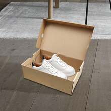 Kraft Paper Shoe Storage Box Assembly Shoes Case Space Saving Shoes Display Box Dustproof Shoes Holder Shoes Organizer 33cmx22cmx12cm - 棕色 - 查看 6