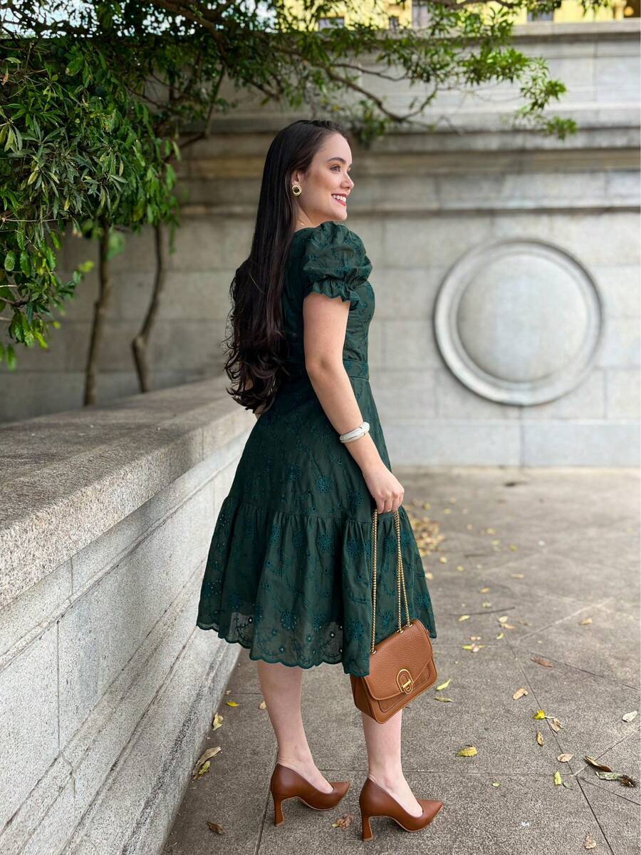 LESE MIDI DRESS WOMEN'S DRESS - Green - View 1