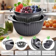 4-1 Colander With Bowl Set - Pasta Strainer - Colander For Kitchen - Strainers And Colanders Rice Strainer Fruit Cleaner Veggie Wash Sink Strainer Kitchen Essentials - Dark Grey - Multicolor - View 8