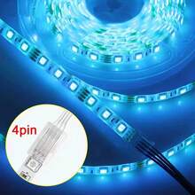 2pcs 4-Pin Transparent Crystal Light Strip Connector, LED Strip Joiner