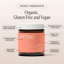 Arrae MB-1 Natural Thermogenic Energy & Metabolic Support – Probiotic + Plant-Based Formula For Gut Health, Cholesterol & Blood Sugar Balance – 30-Day Vegan Supplement (Pack Of 1) - 1 Bottle - 查看 2