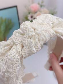 1件装女士性感蕾丝蝴蝶结发箍，优雅日常甜美校园风配饰，适合女士发饰，女士头饰发箍