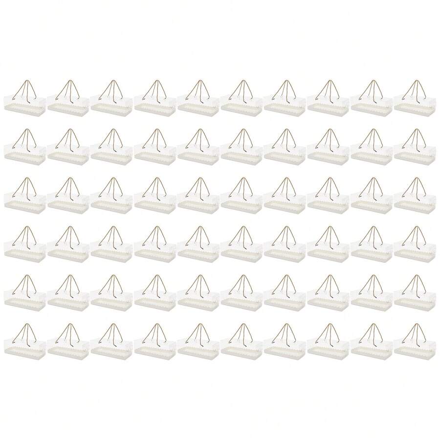 SENDERPICK 60 Pcs Cake Packaging Boxes Portable Rectangular Transparent Pastry Bread Cake Roll Box With String - Clear - View 1