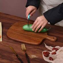1 Piece Rosewood Cutting Board - Wooden Kitchen Chopping Board, Stylish Long Handle, Solid Wood, For Cutting Meat, Cheese, Bread, Vegetables And Fruits - Charcuterie Board Cheese Serving Platter, Perfect For Gourmet Slicing And Display, Portable Camping Cutting Board, Essential For Modern Country Kitchen. Mother's Day Gift, Christmas Gift, Housewarming Gift, Wedding Season Kitchen Supplies.