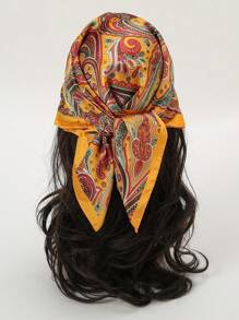 1pc Paisley Printed Bandana Headband Handbag Decoration Silk Square Scarf Suitable For Daily Use Bandana,Hair Band,Head Band Ideal For Dressing Up Your Look