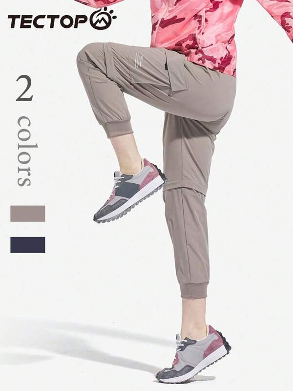 TECTOP Pantaloni da trekking da donna con gambe staccabili, pantaloni cargo leggeri ed elastici ad asciugatura rapida con 4 tasche e cerniera