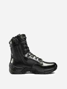 Men's Military Tactical Work Boots Hiking Motorcycle Combat Bootie - Black - View 3