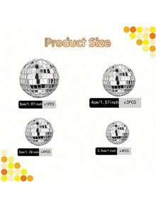 Morofme 11pcs Mirror Disco Ball Silver Hanging Disco Lights Mirror Ball Disco Ball Centerpiece Decor, Suitable For Disco Birthday Party, 70s Retro Theme Party, Stage Props - Silver Gray - View 11