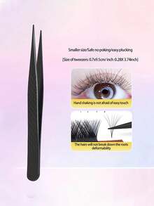 3支装不锈钢睫毛嫁接镊子，防滑网状设计，适合初学者，小巧便携，包含睫毛夹、睫毛嫁接镊子、3件套、螺纹手柄不锈钢睫毛嫁接镊子、高精度假睫毛嫁接镊子 - 黑色 - 彩色 - 查看 6