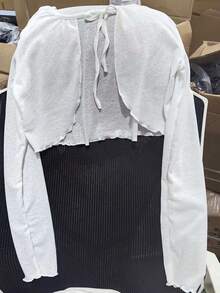 1pc Summer Women Sunscreen Cardigan Ruffle Design Sunscreen Clothing Slim Korean Style Long Sleeve Short Coat For Dress - A - View 18