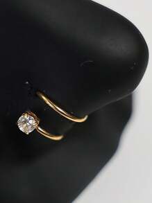 Inel de nas dublu, cerc pentru piercing simplu, oțel inoxidabil, spirală răsucită, 20G, 8/10mm, piercing nas, cerc pentru femei, inel de nas în formă de stea