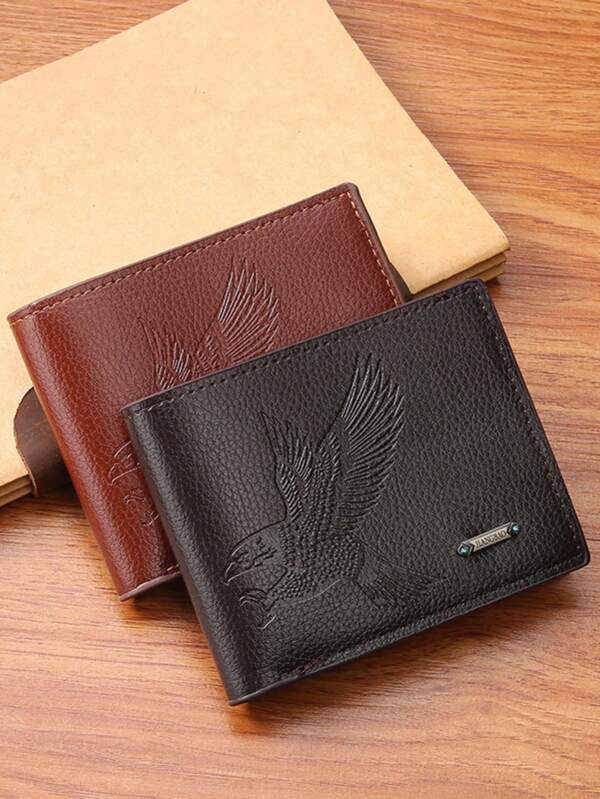 1PC Men's Business Wallet New Card Case Men's Ultra-Thin Eagle Pattern Small Wallet Multi-Functional Multi-Card Slot ID Card Holder Wallet For Men Wallet Mini Wallet Purse Wallet Men Wallet Leather Money Wallet