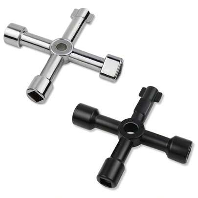 Chave inglesa multifuncional de aço de alto carbono, adequada para armários elétricos, elevadores, válvulas de medidor de água, chaves cruzadas