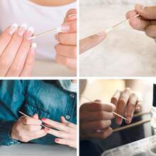 500支/200支/100支/包 一次性木质微型睫毛刷，不掉毛，睫毛嫁接工具和胶水卸除器，迷你化妆刷，眉刷，眼影刷，螺旋刷，赠品 - 彩色 - 查看 4