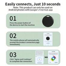 RSH 2pcs Wireless Smart Tags, For Android Find My APP(System Version Needs To Be Above Android 9+),Worldwide Unlimited Distance Precise Positioning Smart Tracker Anti-Loss Device, Suitable For Keys, Backpacks, Wallets, Pets,Suitcases. Replaceable Battery, Battery Life About 1 Year. - Black - View 10