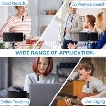 Wireless Mini Lavalier Microphone Compatible With IPhone And IPad - Wireless Dual Microphone, Plug And Play, 2.4G Ultra-Low Latency, Built-In Noise Reduction Chip, 5 Hours Working Time, Suitable For Two-Person Creation, (50mAh Rechargeable Battery) - Black - View 10