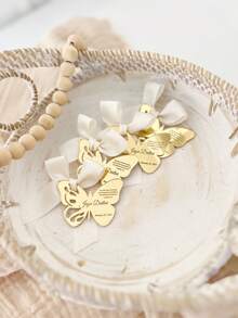 个性化亚克力镜面标签、蝴蝶派对礼品标签、回礼标签、洗礼礼品标签、感谢礼品标签、生日回礼标签