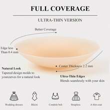 Nipple Covers Non Adhesive, Grippy Seamless Covers, Silicone Nipple Covers Nipple Pasties For Women - Nude - 查看 2