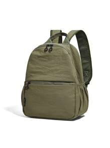 1 件 返校经典基本款大容量书包，带笔记本电脑隔层，时尚百搭多功能背包，简约纯色运动包，优质尼龙学校背包，带可调节肩带和宽敞的多个口袋