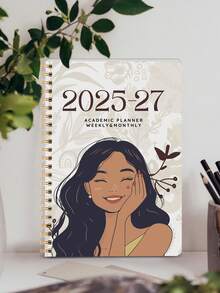 1本2026年1月至2027年12月A5尺寸（5.7英寸 x 8英寸）周/月计划本，时间可视化，每日日程笔记本，月计划本，学年笔记本，提高效率，学校及办公用品，完美礼物 - 彩色 - 查看 5