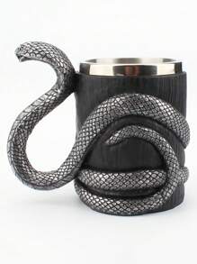 1 Peça Caneca com Design de Cobra em Resina com Revestimento de Aço Inoxidável 304, Copo Portátil Poderoso de Uso Doméstico Único, Copo de Água Personalizado