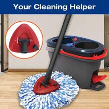 Home Times Spin Mop Head And New Style Brush Replacement Compatible With O-Ceda RinseClean 2-Tank System,4 Mop Replace Heads,1 Spin Mop Handle,1 Upgraded Spin Mop Base Easily Removable And 1 Mop Base Scrub Brush Combo Set(Bucket Not Included) - Multicolor - View 5