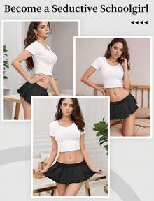 MEIJUANAAMini Short Micro Pleated Rave Femboy Skirt Lingerie Skirts Women - Small Short - View 6