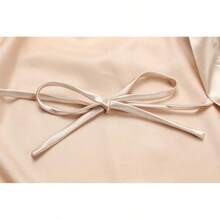 iFigure Batas cortas de satén para mujer, talla, batas de - champán. - Ver 6