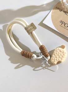 1pc Pink Watermelon Ice Cream Decoration Keychain Phone Lanyard Wrist Strap Camera Key Chain, Universal Thick Anti-Drop Phone Lanyard, Cute Ice Cream Pendant, Braided Rope Clip For Women