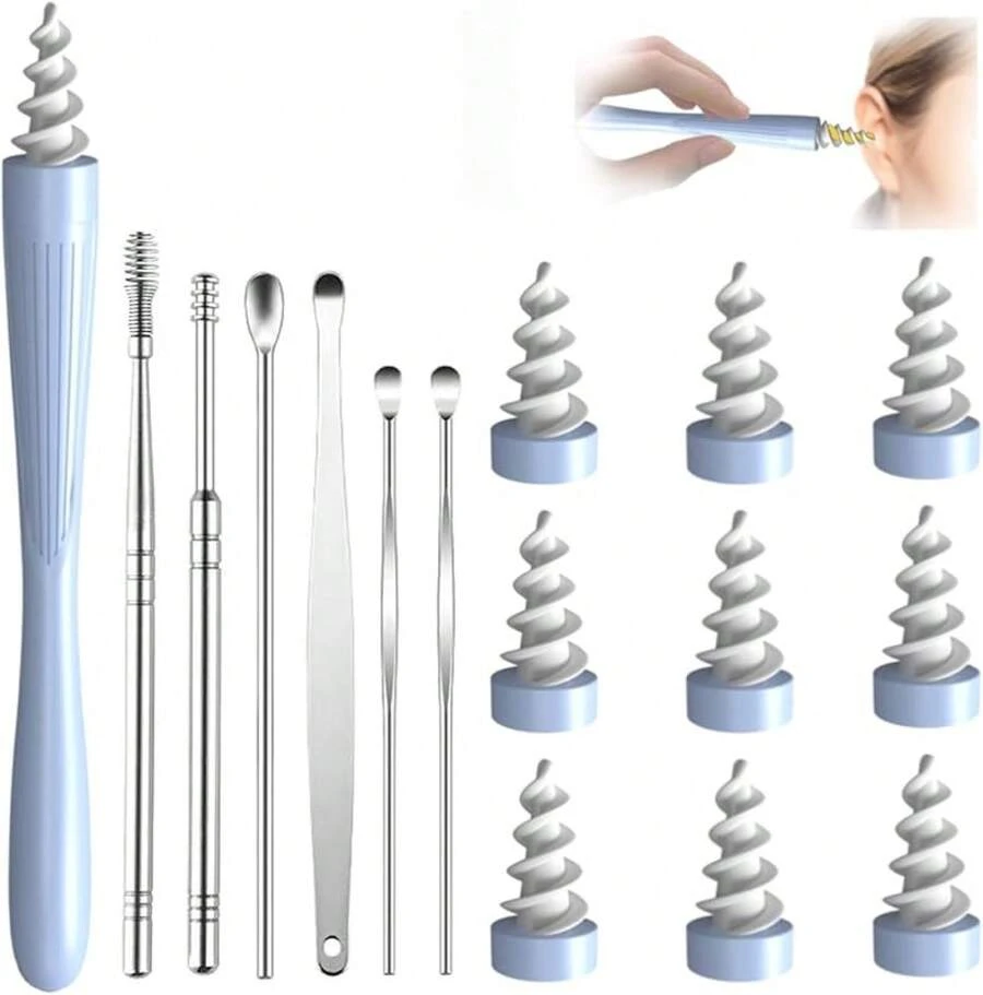 In 1 Ear Wax Removal, 2025 Q-Grips Ear Wax Removal Reusable And Washable Soft Silicone Tips Cleaner Earwax, Ear Wax Removal Kit Contains Types Of Ear Cleaner Tools Halloween Christmas New Year