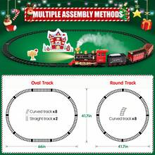 Train Set, Christmas Train Set With Steam, Light And Sounds,Model Train Toys For 4 5 6 7 8+ Years Old Boys Girls Xmas Birthday Gifts - Red - View 5