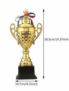 1个金属奖杯 刺绣足球篮球羽毛球冠军亚军比赛杯 学校颁奖典礼冠军奖杯 - 彩色 - 查看 6