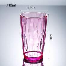 1pc 310ML/410ML Acrylic Multi-Color Dopamine Juice Cup, Beverage Cup, PC Material Household Plastic Cup, Cafe Large Capacity Water Cup, Diamond Pattern Highly Attractive Anti-Fall Anti-Hot, Stackable Outdoor Portable Set - Multicolor - View 17