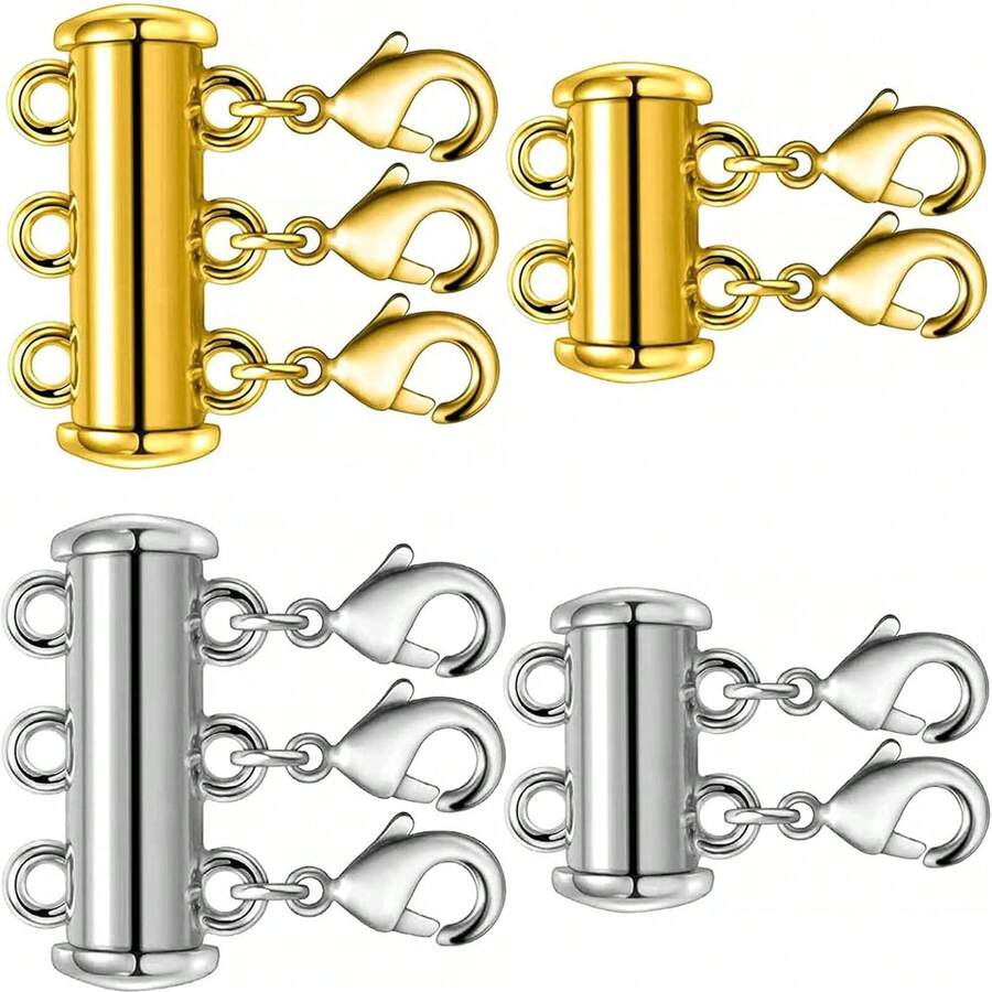1pc Layered Necklace Clasp, Sliding Lock Necklace Connector, Suitable For Multi-Strand Sliding Tube Clasp