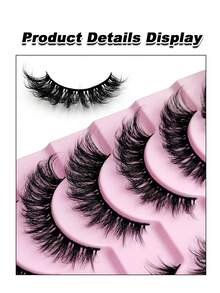 Rikuaild 10 对天然睫毛纤细蓬松仿貂皮睫毛柔软睫毛交叉可重复使用日常睫毛