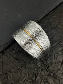 1pc 18K Gold Plated Stainless Steel Bracelet, High-End Textured Design Open Leaf Bracelet, Suitable For Women As Gift, Friendship, Daily Wear - Gold Leaf Bracelet - View 3