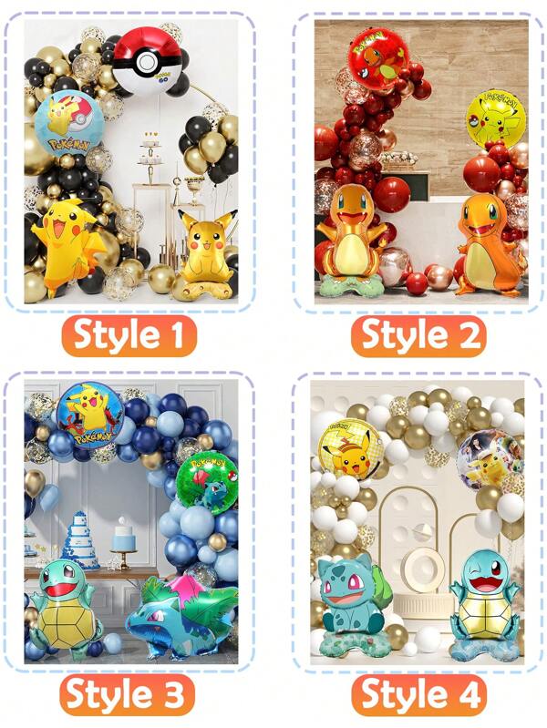 pokemon Pokemon Pikachu Arch Balloon Theme Set, Party Balloon, Birthday Theme, Theme Balloon Set, Party Event Decoration, Wedding Birthday Decoration, Wedding Ceremony Decoration, Balloon Chain, Party Supplies, Party Balloon