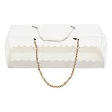 60 Pcs Rectangular Transparent Pastry Bread Cake Roll Box With String Portable - 清除 - 查看 5